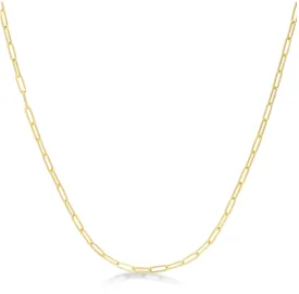 14k Yellow Gold Paperclip Link Chain Necklace 18" 2mm