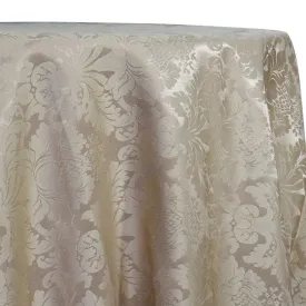 1pc - Damask Poly Table Linen 120" Round - Taupe
