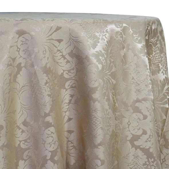 1pc - Damask Poly Table Linen 120" Round - Taupe