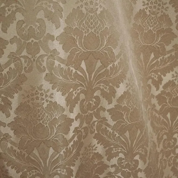 1pc - Damask Poly Table Linen 120" Round - Taupe