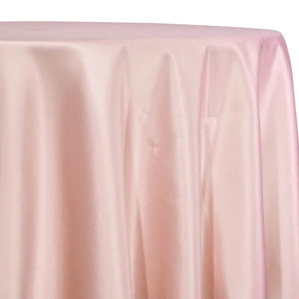 1pc - Lamour (Dull) Satin Table Linen 132" Round - Rose Petal 1900