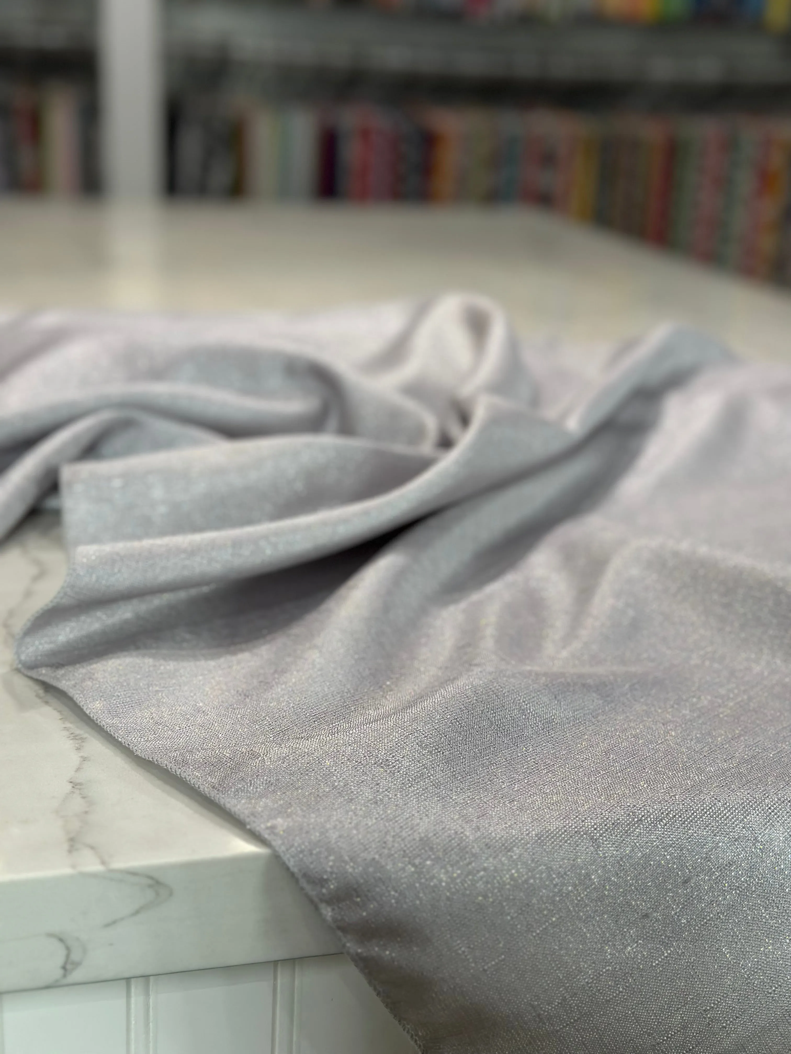 1pc - Metallic Burlap Table Linen 92"x158" Banquet - Silver/Silver