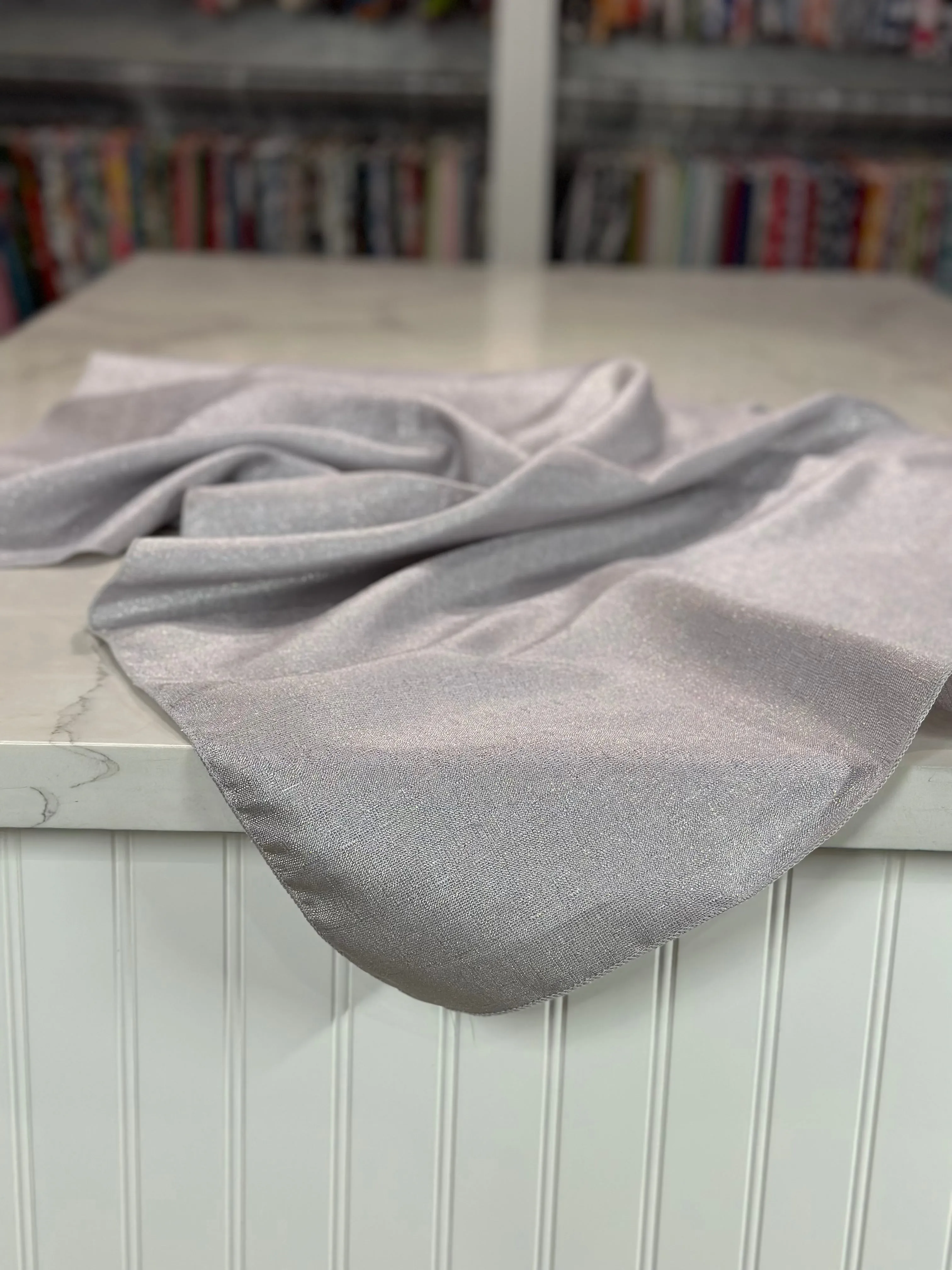 1pc - Metallic Burlap Table Linen 92"x158" Banquet - Silver/Silver