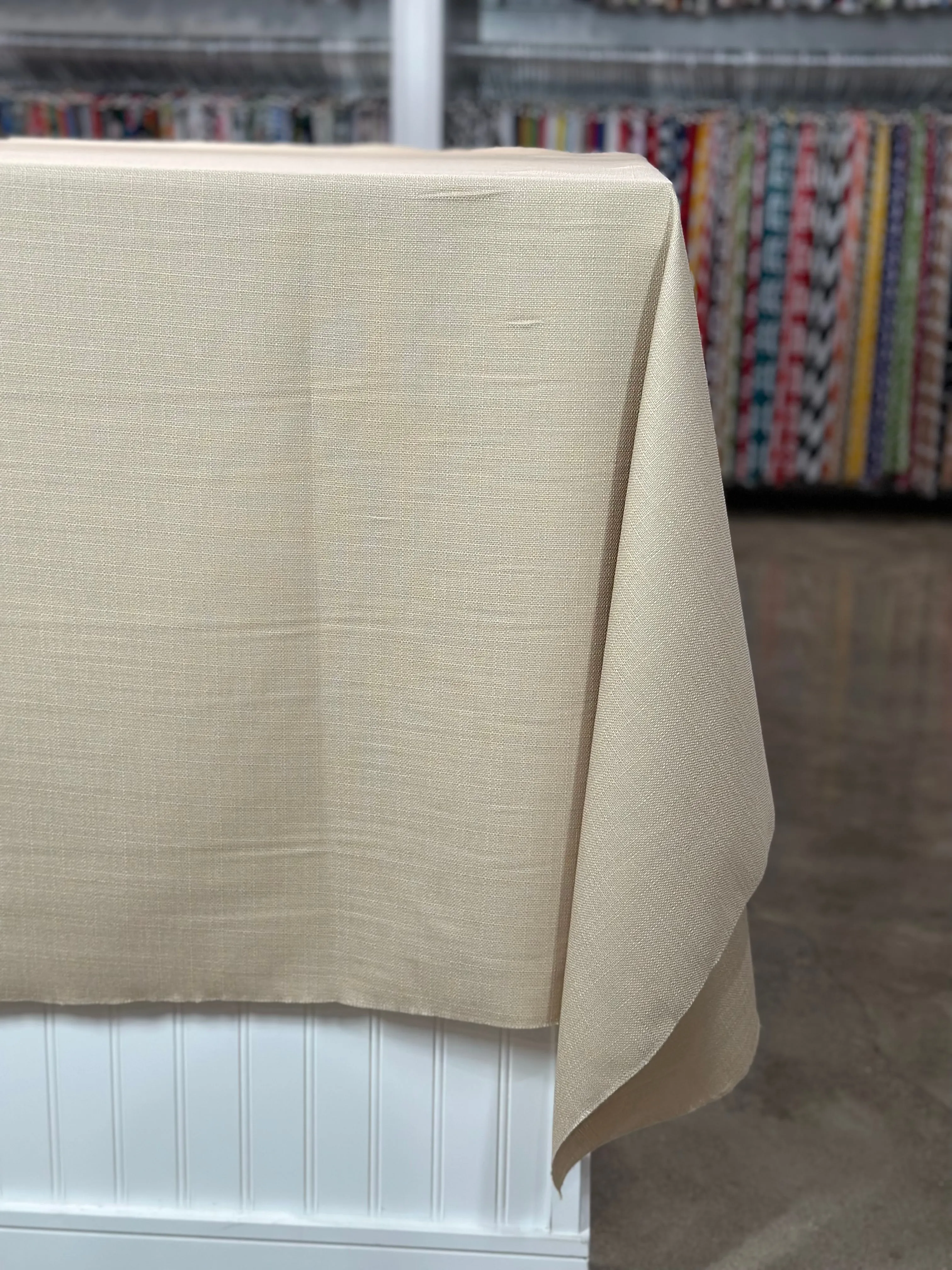 1pc - Rustic Linen Table Linen 108" Round - Wheat