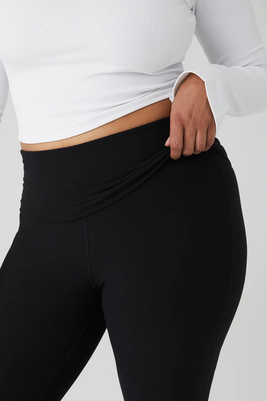 Alosoft Foldover Bootcut Legging - Black