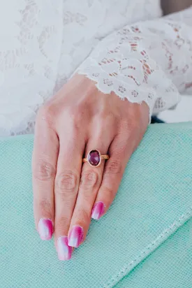 Amethyst Cut Beautiful Fashion Trend Ring in Rose Gold