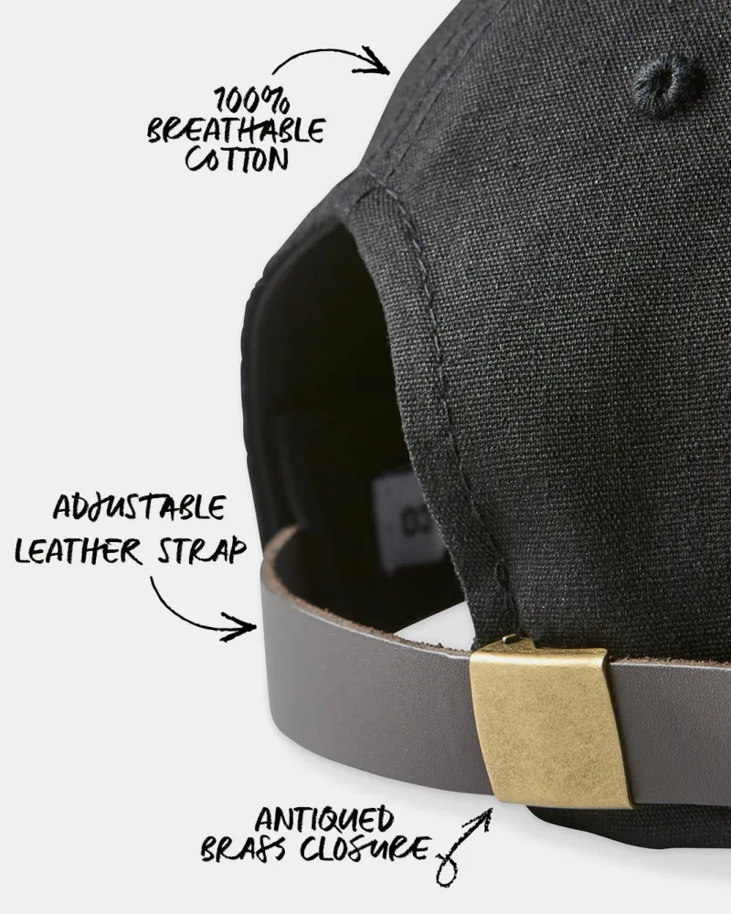 Black Twill Cursive 'TX' Field Cap
