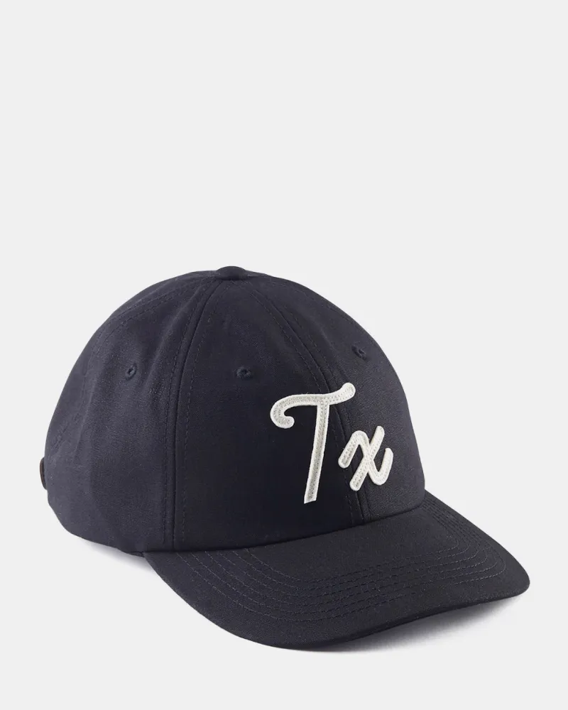 Black Twill Cursive 'TX' Field Cap