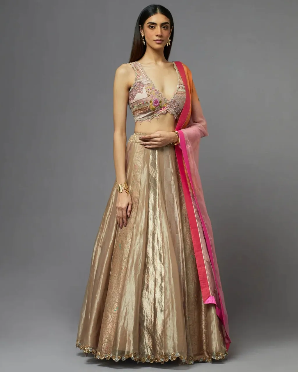 Blush Metal Lehenga Set