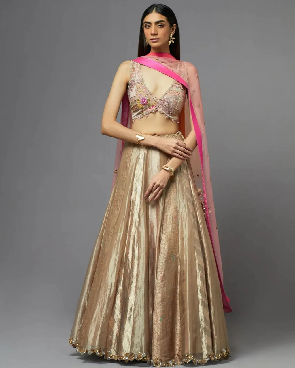 Blush Metal Lehenga Set
