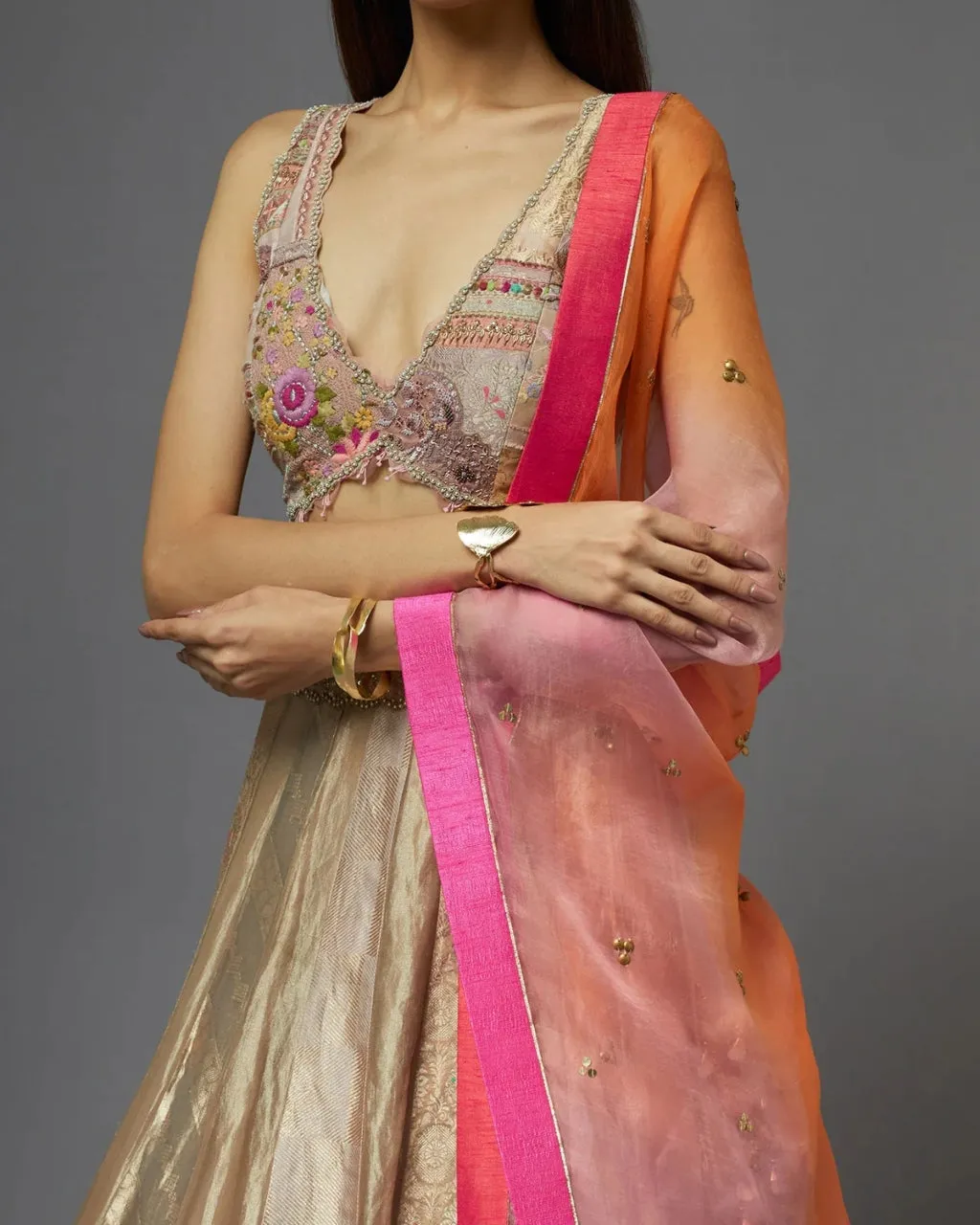 Blush Metal Lehenga Set