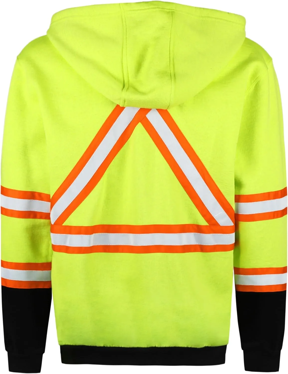 BOCOMAL FR Hoodies High Visibility 10.5oz Cottion Fleece Zipper Hi Vis Flame Resistant Reflective Hooded Sweatshirts