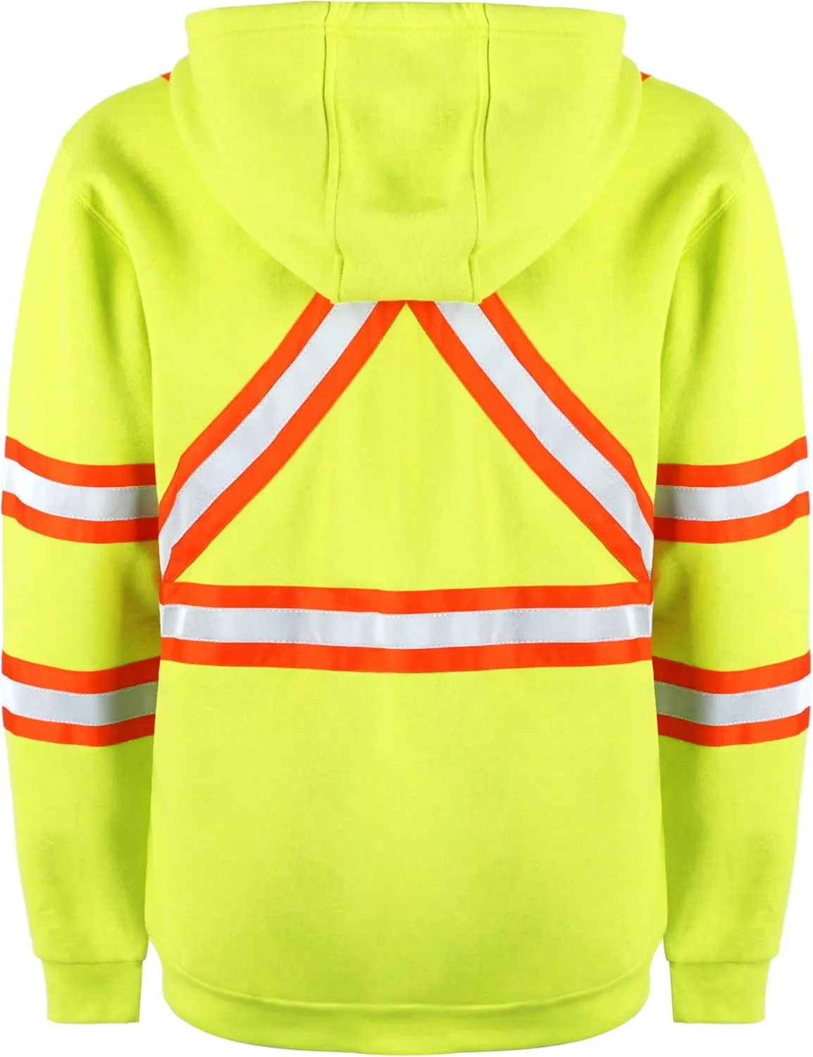 BOCOMAL FR Hoodies High Visibility 10.5oz Cottion Fleece Zipper Hi Vis Flame Resistant Reflective Hooded Sweatshirts