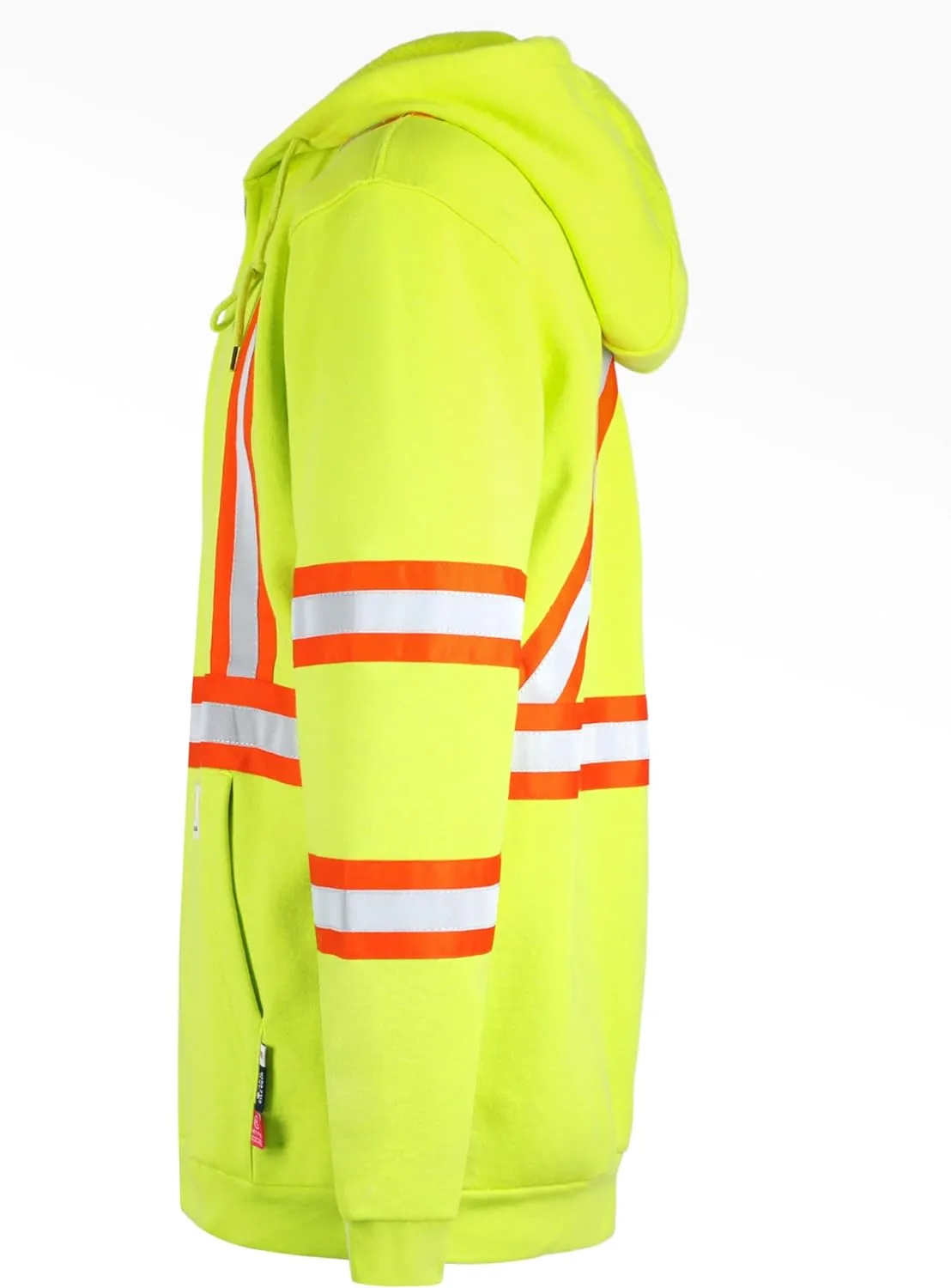 BOCOMAL FR Hoodies High Visibility 10.5oz Cottion Fleece Zipper Hi Vis Flame Resistant Reflective Hooded Sweatshirts