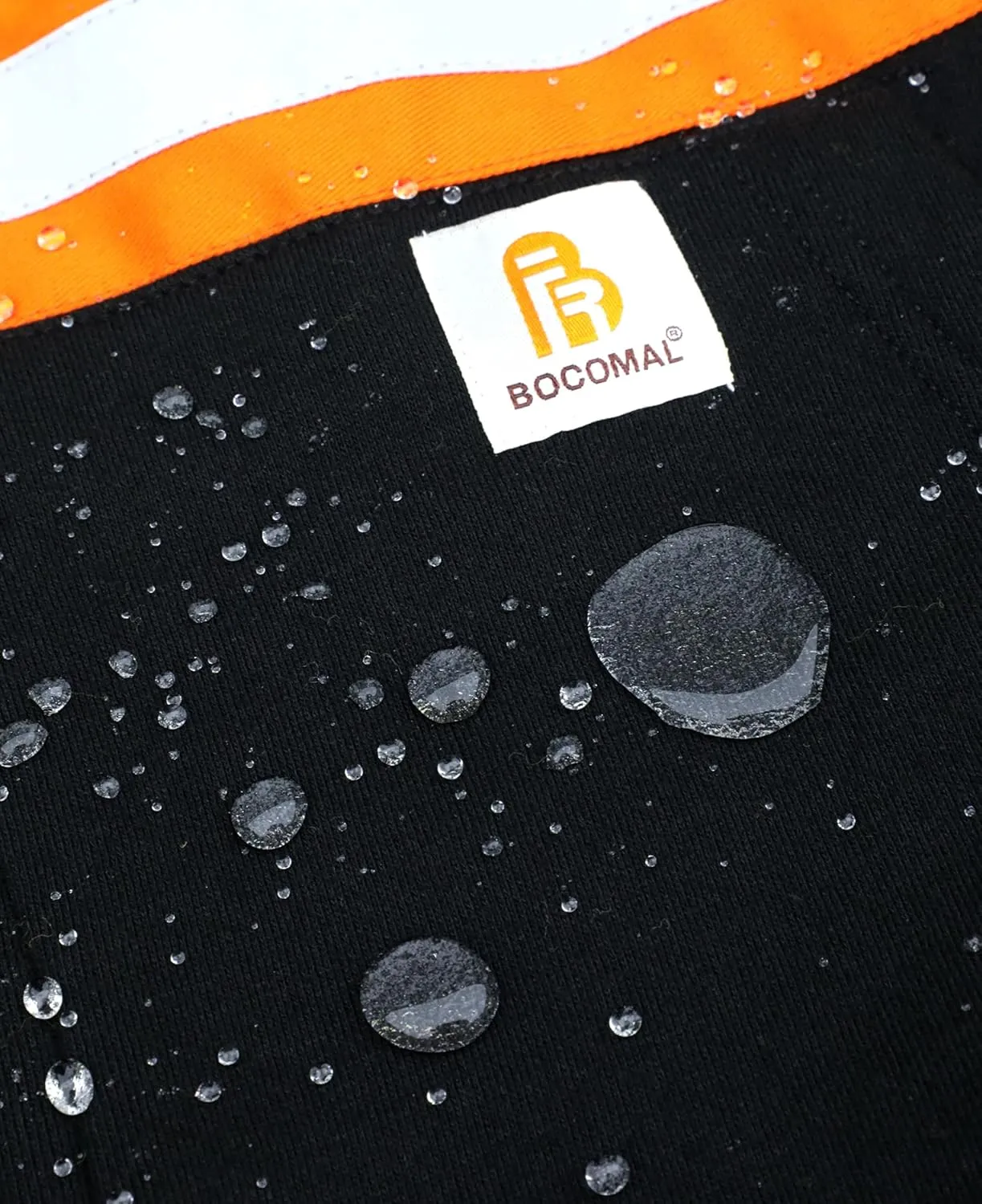 BOCOMAL FR Hoodies High Visibility 10.5oz Cottion Fleece Zipper Hi Vis Flame Resistant Reflective Hooded Sweatshirts