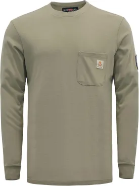 BOCOMAL FR Shirts Crewneck 7oz Midweight Flame Resistant Clothing NFPA2112 CAT2 Men's Fire Retardant Work Shirt