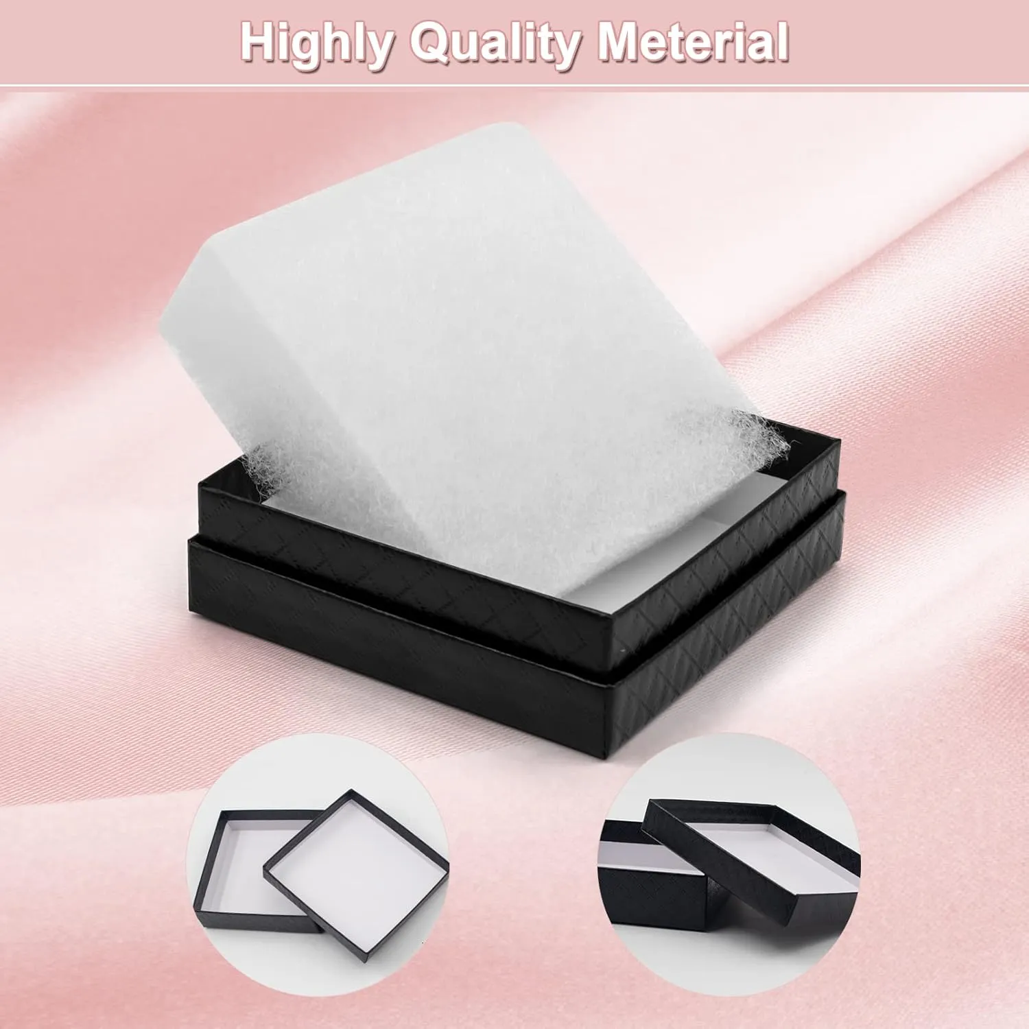 Cardboard Jewelry Black Gift Boxes 20 Pack3.53.51 inches, its apply to displaying necklaces, rings, bracelets, earrings