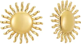 Chunky Gold Sun Earrings for Women, Trendy Sunburst Statement Drop Dangle Earring Hypoallergenic Prom Everyday Boho Summer Holiday Jewelry Gift