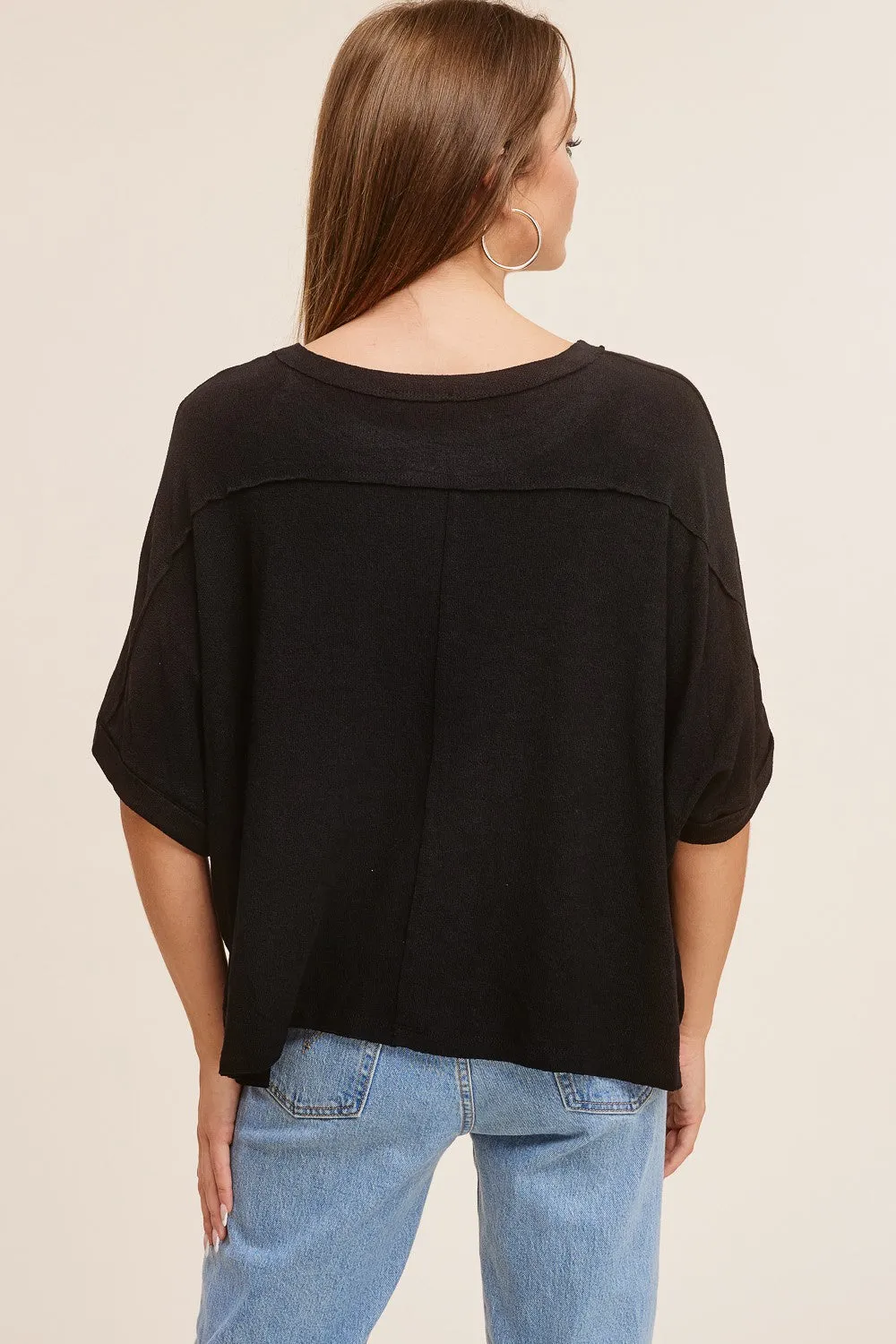 Crepe Hacci Cuffed Tee