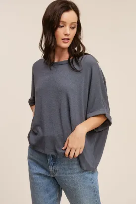 Crepe Hacci Cuffed Tee
