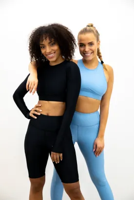 Flow Long-Sleeve Crop Top Nero
