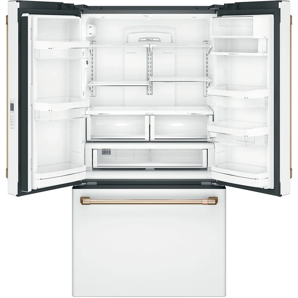 GE Cafe 36" Counter Depth French Door Refrigerator - Slide in Gas Range - Dishwasher Set