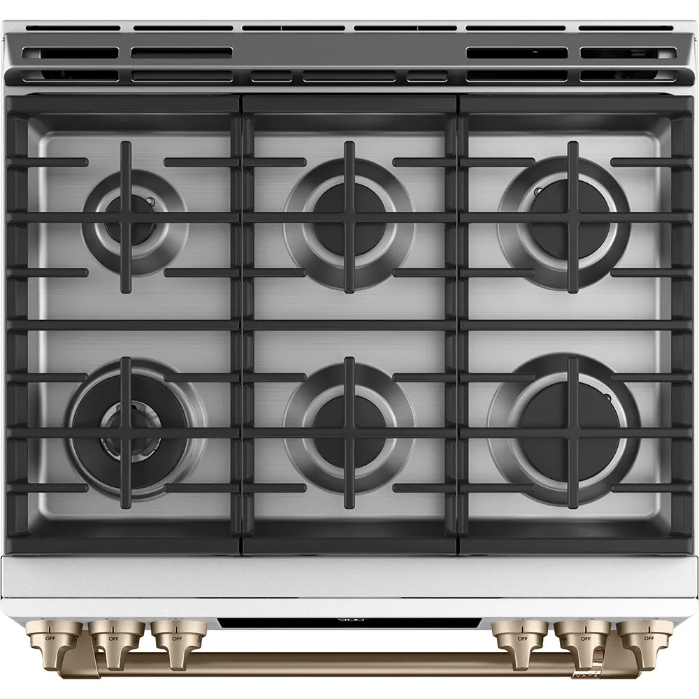 GE Cafe 36" Counter Depth French Door Refrigerator - Slide in Gas Range - Dishwasher Set