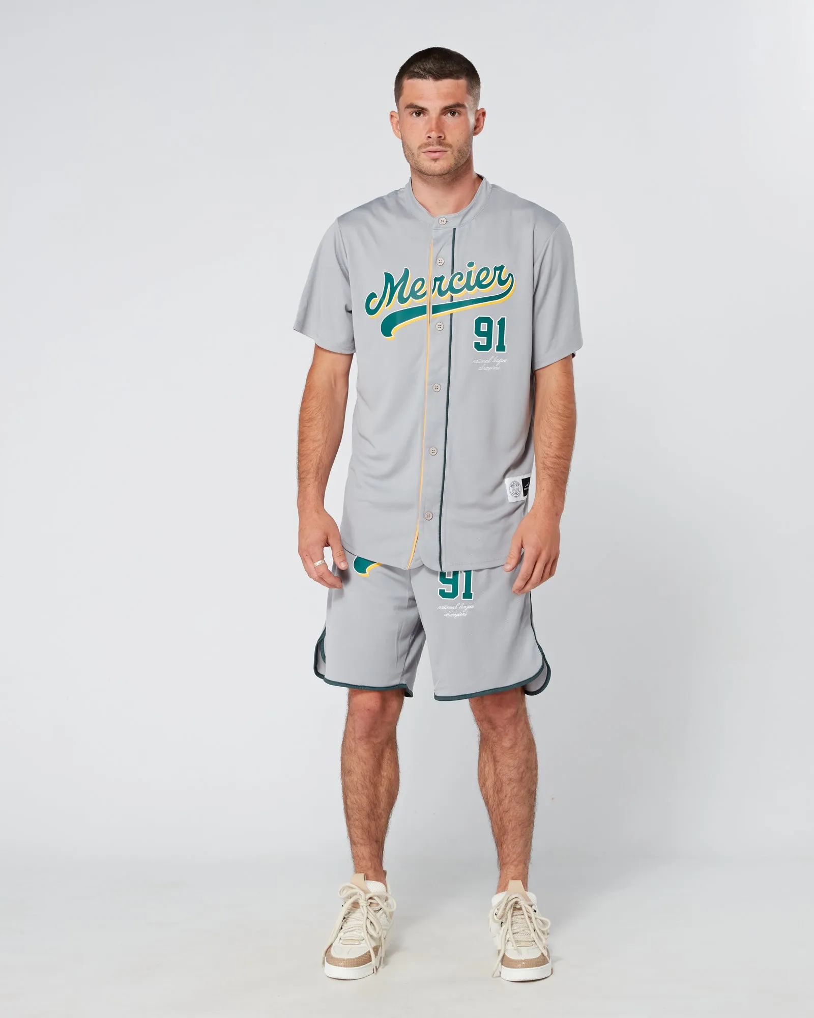 Grey Green Emerson Baseball Jersey