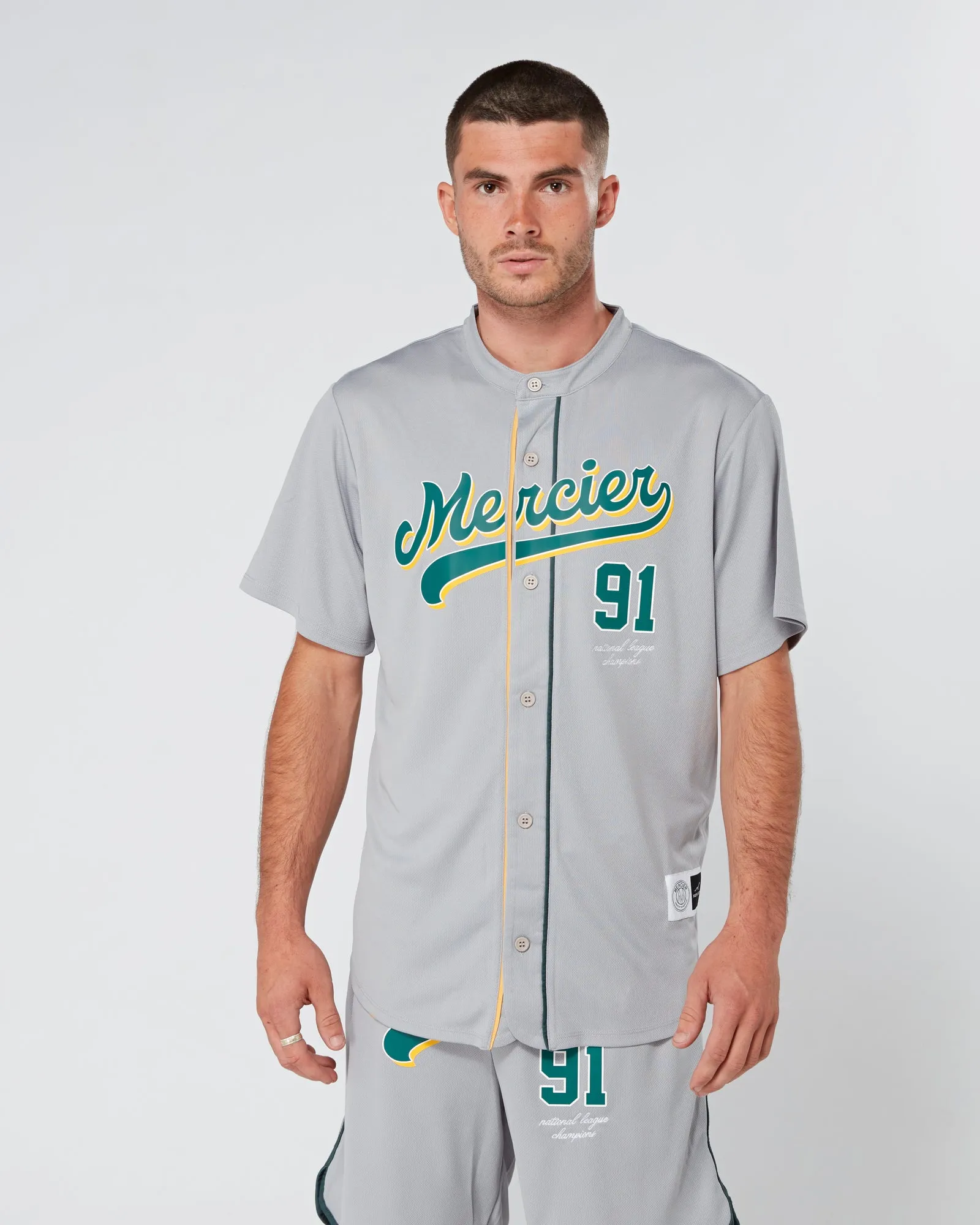 Grey Green Emerson Baseball Jersey