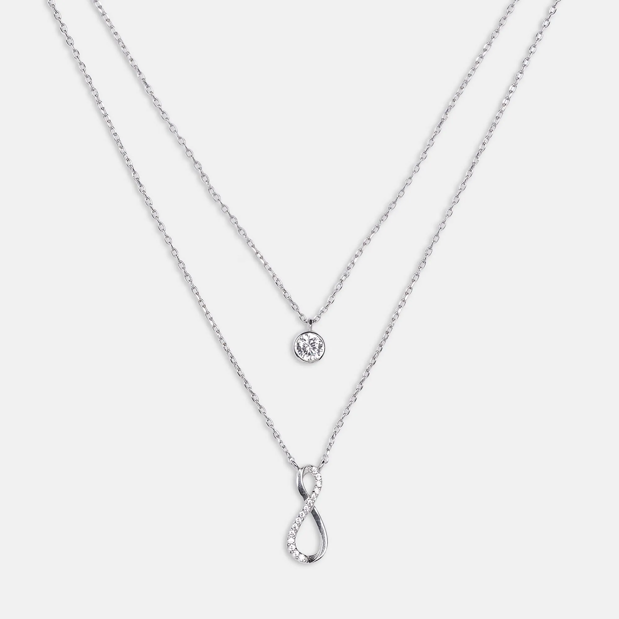 Infinite harmony double layer necklace