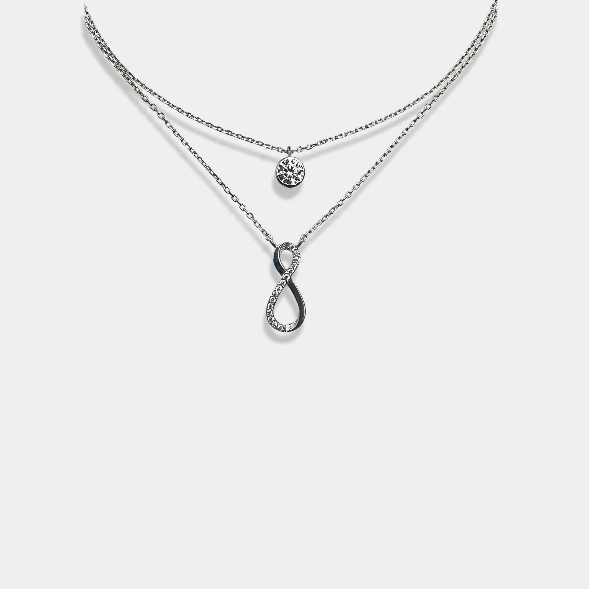 Infinite harmony double layer necklace