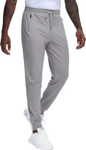 JWM Men's 30"/32"/34"/36" Inseam Joggers Tall Sweatpants 3 Zipper Pockets Stretch Lightweight Athletic Workout Gym Men Pants