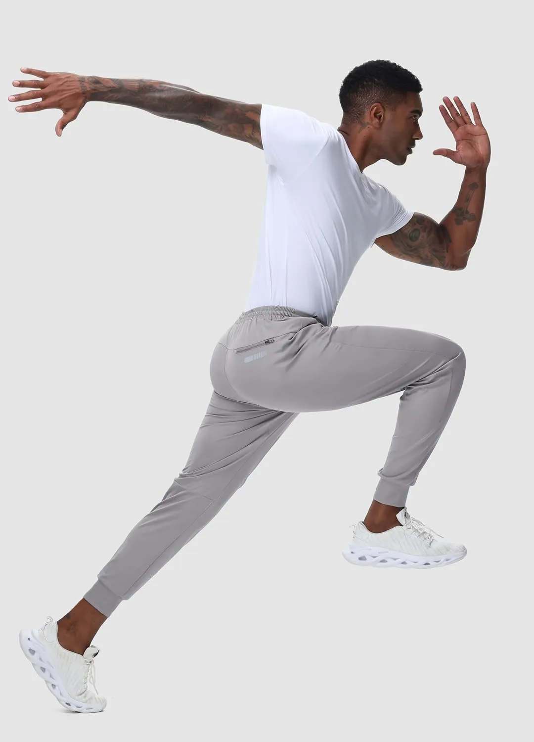 JWM Men's 30"/32"/34"/36" Inseam Joggers Tall Sweatpants 3 Zipper Pockets Stretch Lightweight Athletic Workout Gym Men Pants