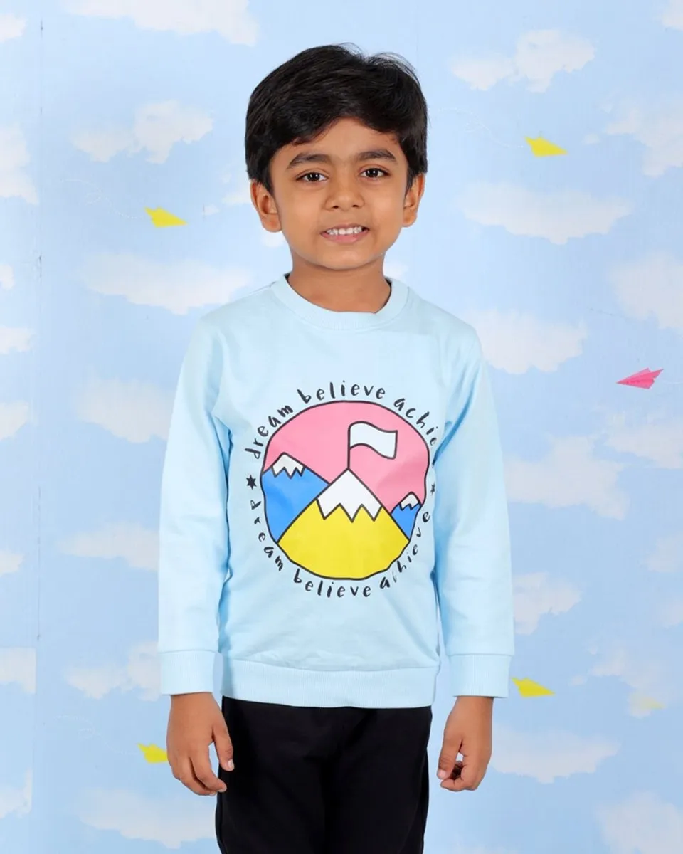 Kids Sweatshirt Combo of 2- Cool Dino Rawr & Dream Believe Achieve