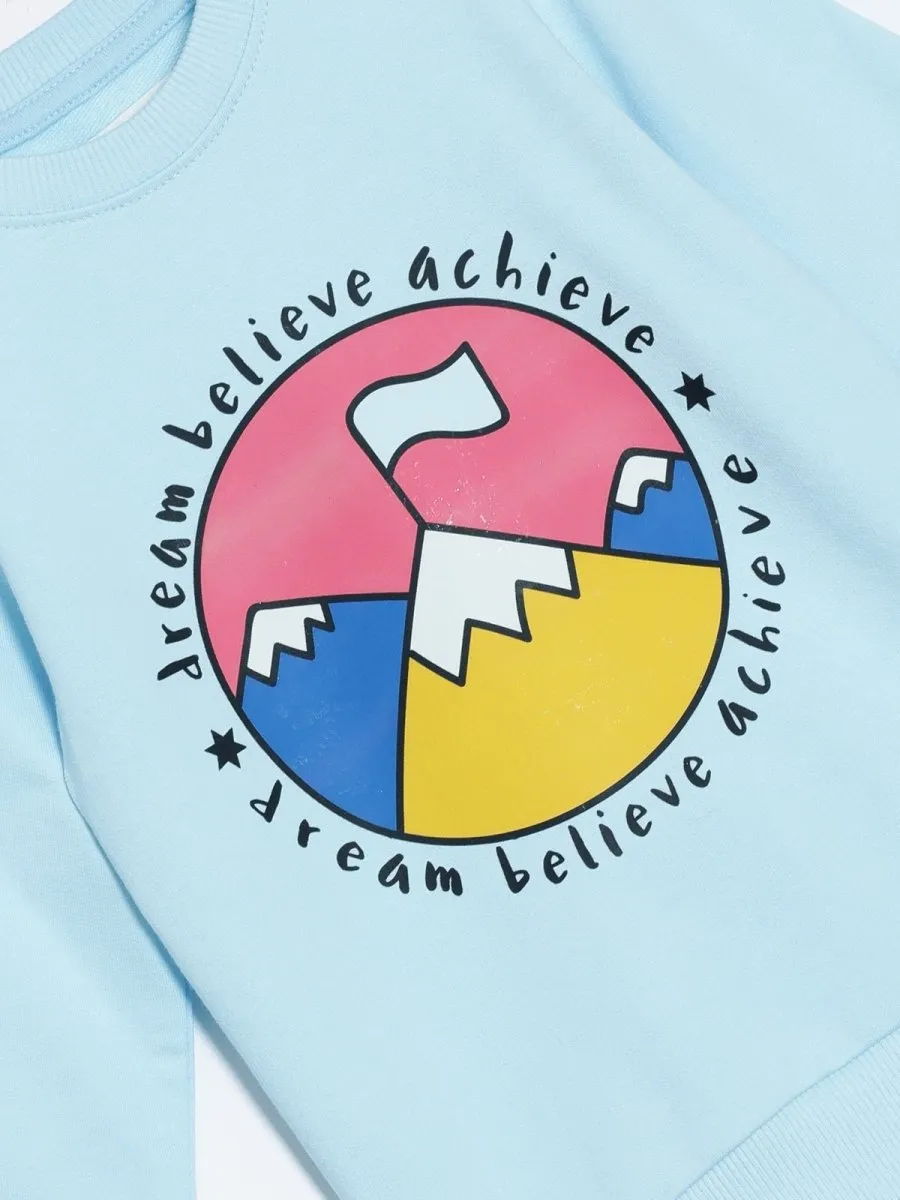 Kids Sweatshirt Combo of 2- Cool Dino Rawr & Dream Believe Achieve