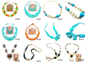 LOT OF 10 Bone Horn Necklaces Tribal Ethnic Tibetan Behemian & More
