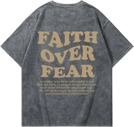 Men's Graphic Letter Print Vintage Tees Baggy Drop Shoulder Crew Neck Short Sleeve Streetwear T Shirts
