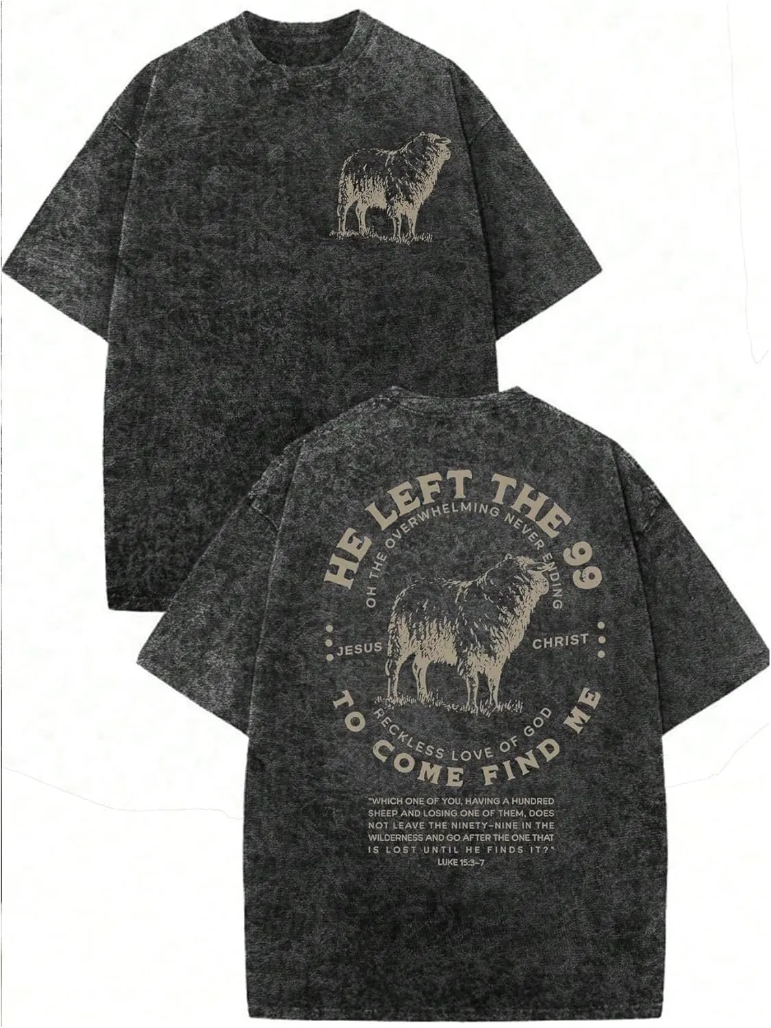 Men's Graphic Letter Print Vintage Tees Baggy Drop Shoulder Crew Neck Short Sleeve Streetwear T Shirts