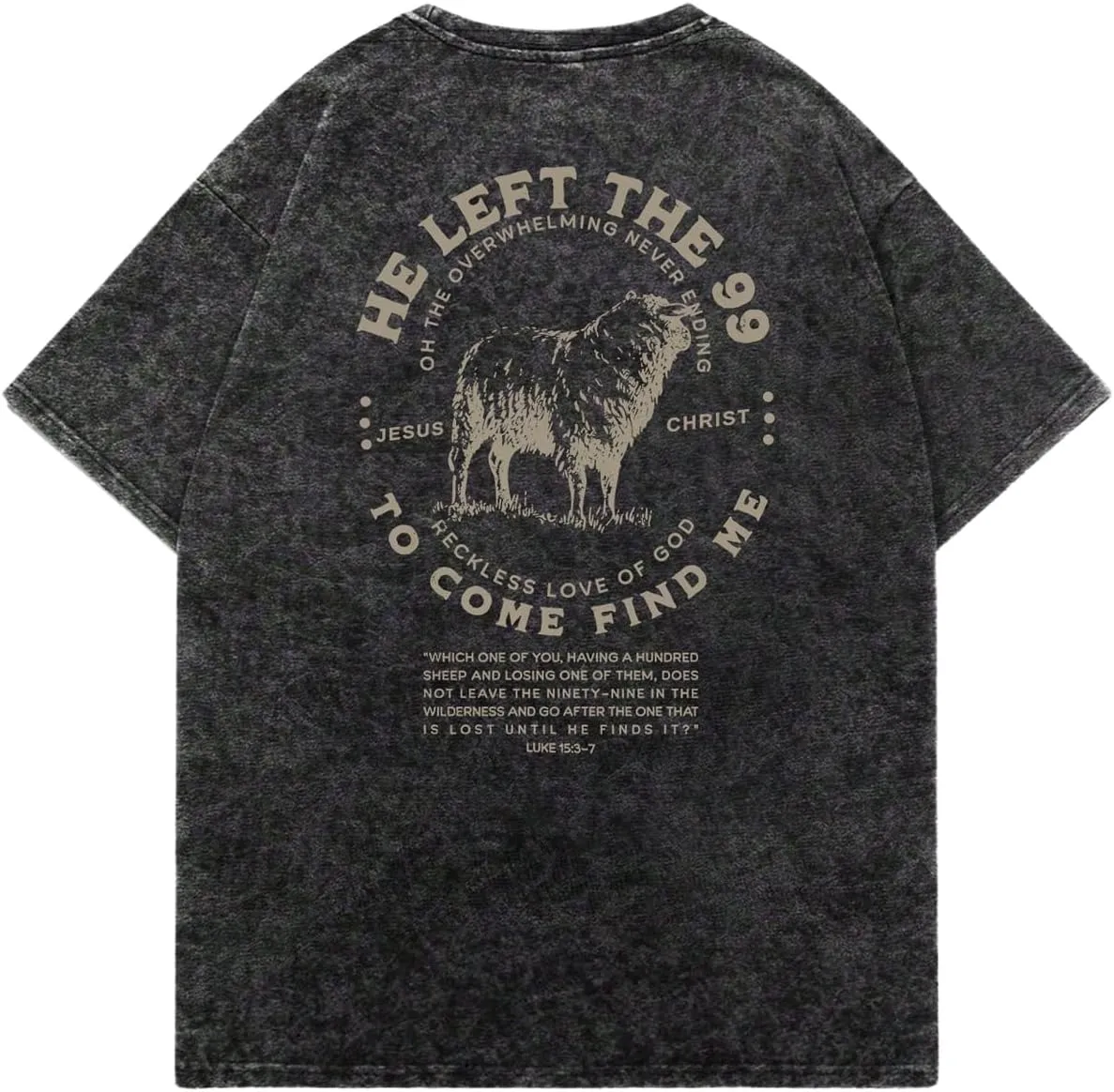 Men's Graphic Letter Print Vintage Tees Baggy Drop Shoulder Crew Neck Short Sleeve Streetwear T Shirts