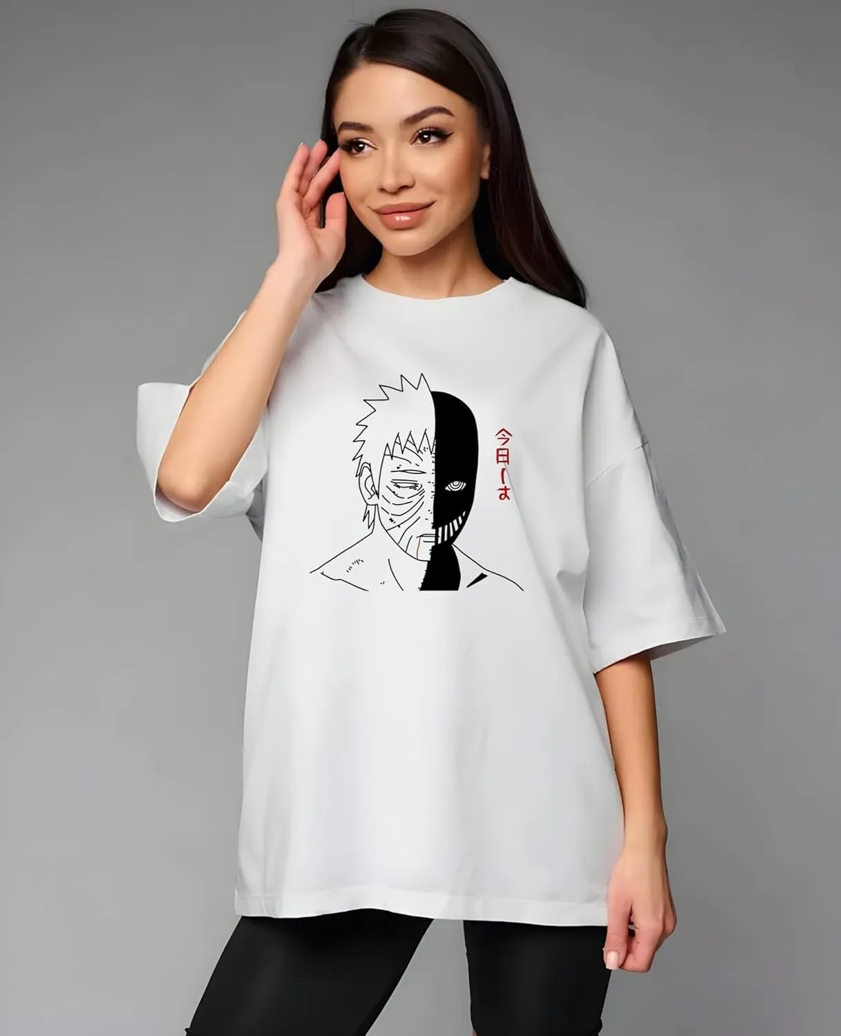 Naruto Shippuden, Itachi Uchiha, Anime Ninja Silhouette Tee, Unisex Vintage Y2K Oversized Graphic T-Shirt, Streetwear Style