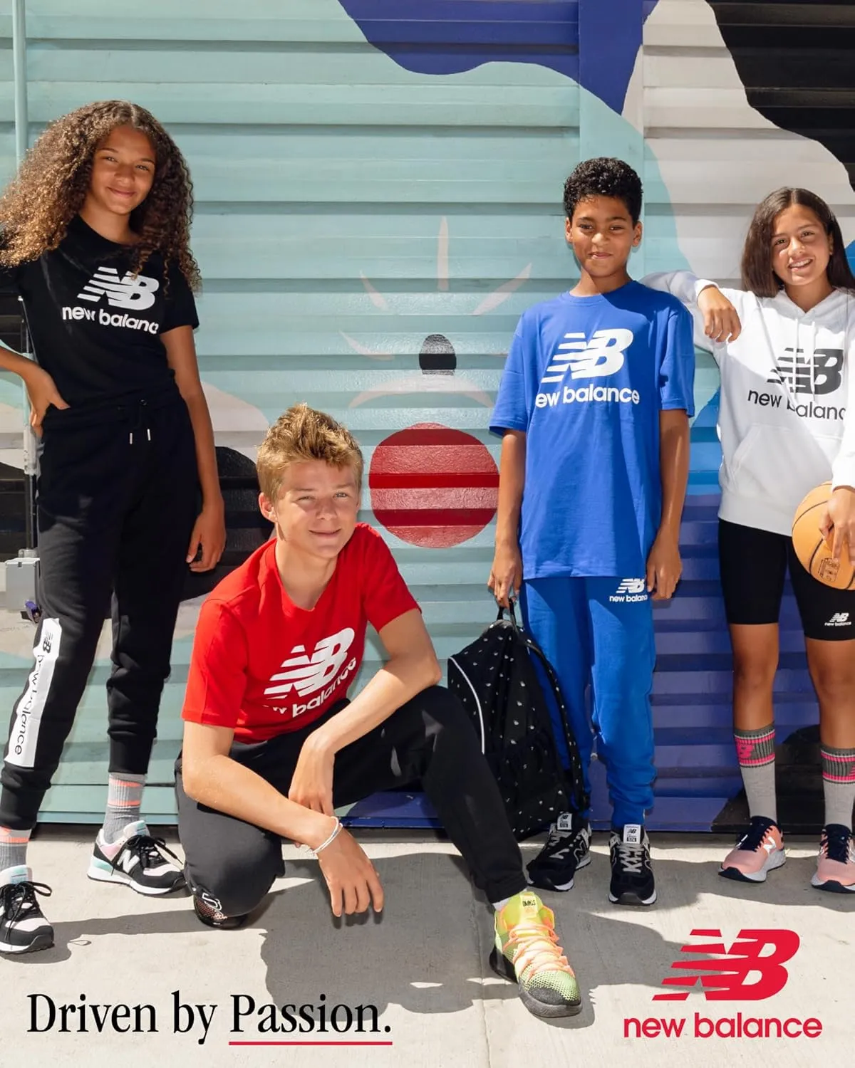 New Balance Girls' Jogger Set - Short Sleeve Performance T-Shirt and Sweatpants (7-16)
