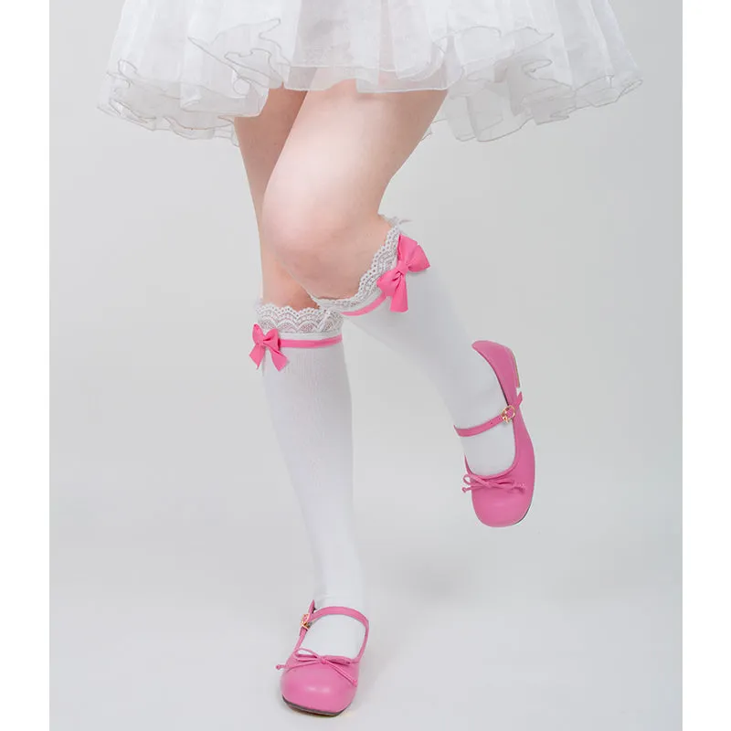 Original Doll-like Lolita Socks With Bow Knot Mid-calf socks