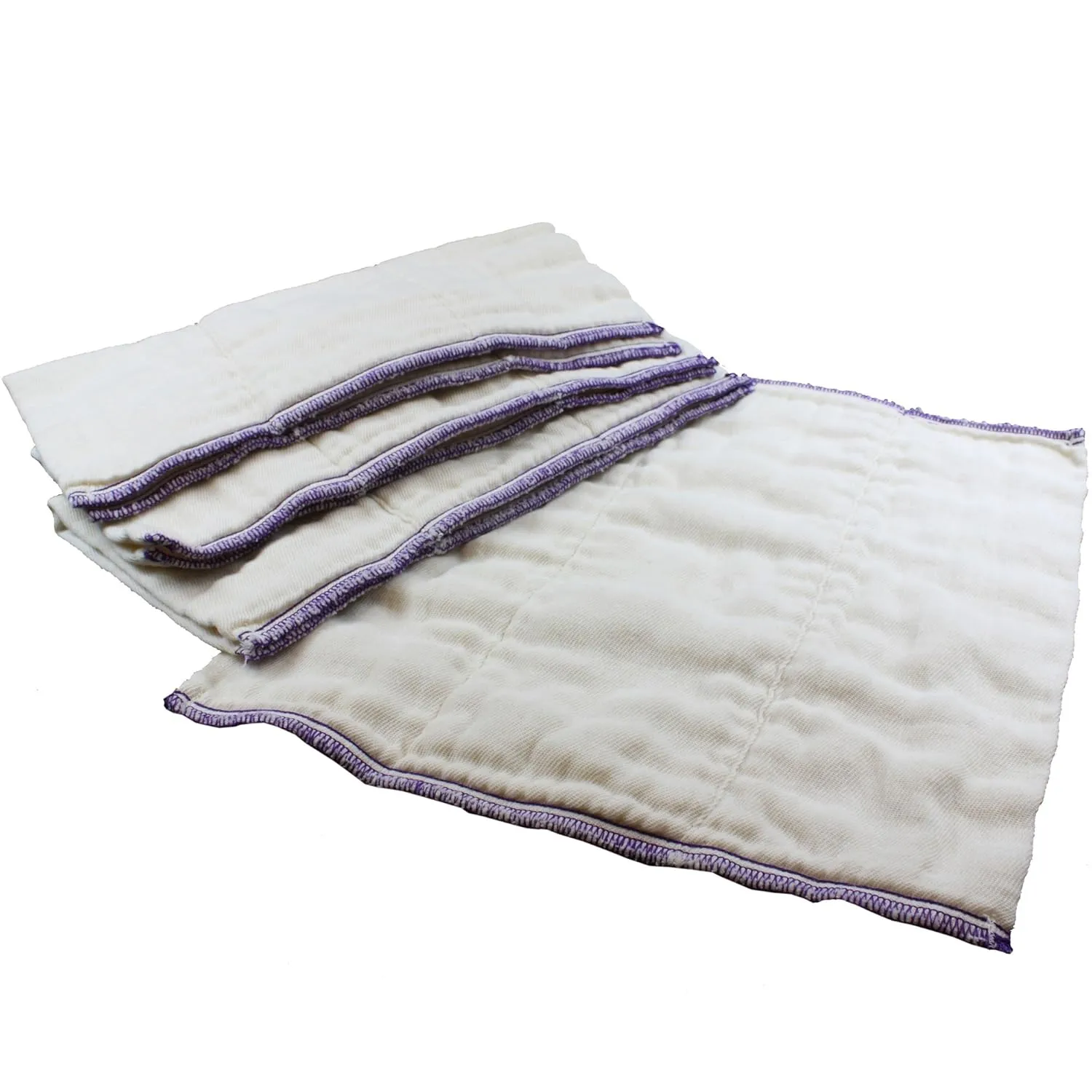 OsoCozy Economy Prefold Diaper Package - 3 Dz. Infant 4x8x4 Unbleached Better-Fit 100% Cotton Prefold Diapers (6-16 lbs) & 4 One-Size Diaper Covers (4 Polar White)