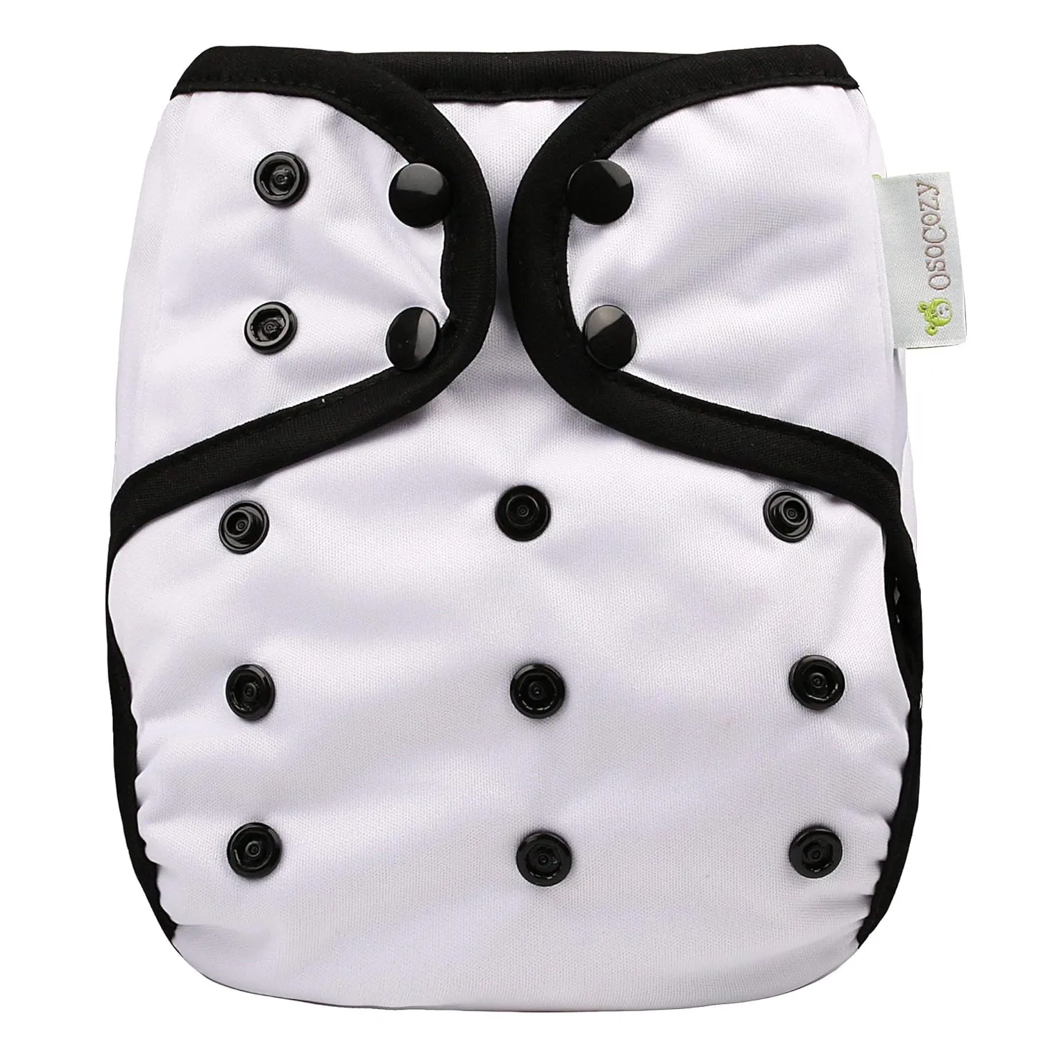OsoCozy Economy Prefold Diaper Package - 3 Dz. Infant 4x8x4 Unbleached Better-Fit 100% Cotton Prefold Diapers (6-16 lbs) & 4 One-Size Diaper Covers (4 Polar White)