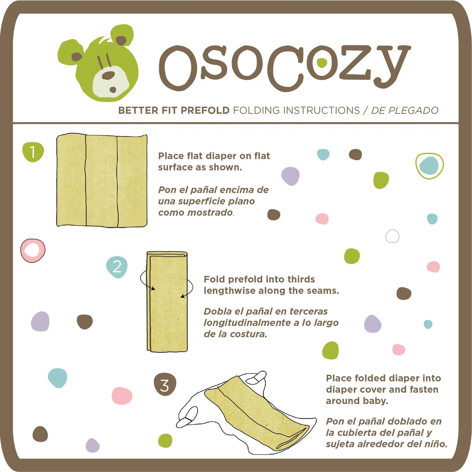OsoCozy Economy Prefold Diaper Package - 3 Dz. Infant 4x8x4 Unbleached Better-Fit 100% Cotton Prefold Diapers (6-16 lbs) & 4 One-Size Diaper Covers (4 Polar White)