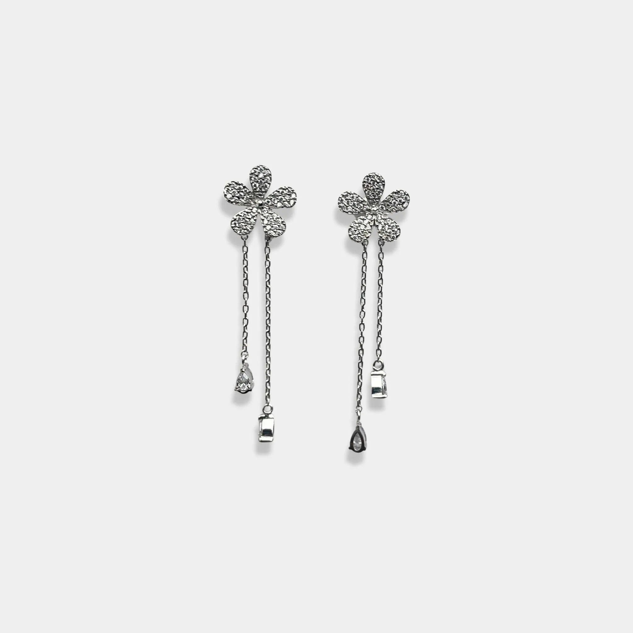 Petals of grace silver earrings