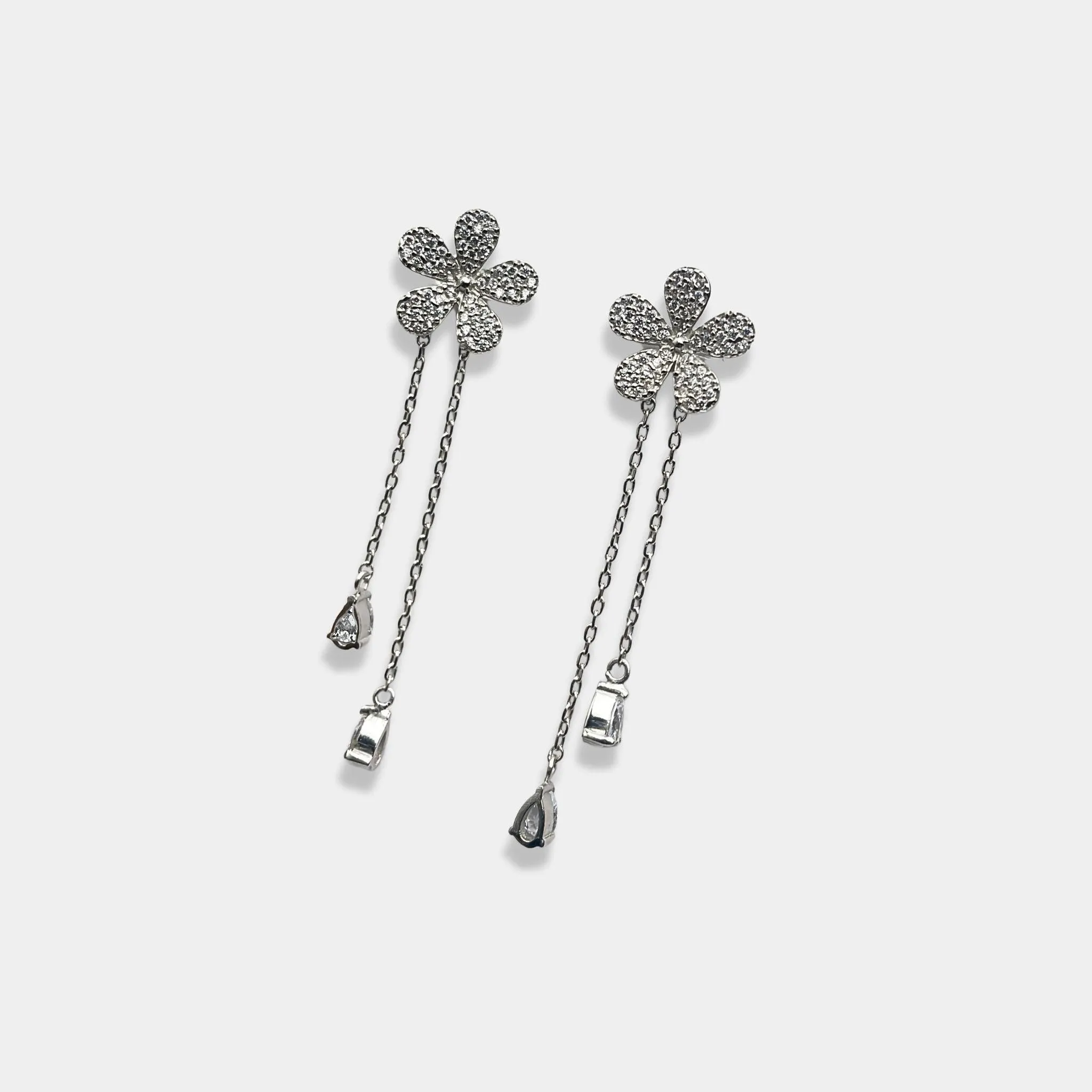 Petals of grace silver earrings