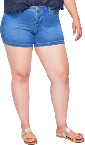 Royalty For Me Womens Women's Plus Size Wannabettabutt Side Slit Hem Shorts SustainableShorts