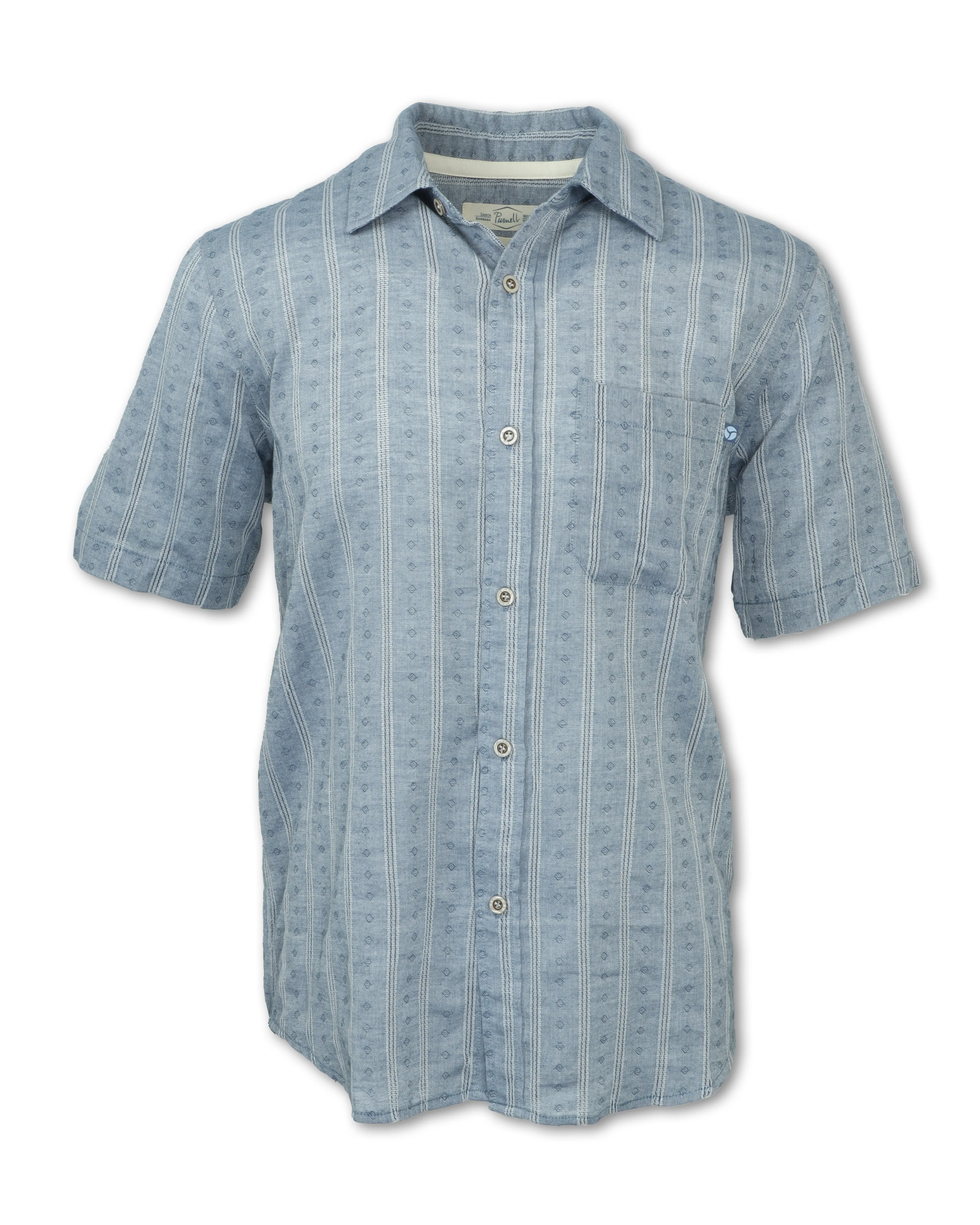 SHORT SLEEVED JACQUARD STRIPE SHIRT - SHIPS 3/1/25