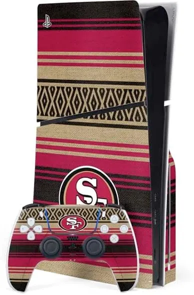 Skinit Decal Gaming Skin Compatible with PS5 Slim Disk Bundle - Officially Licensed NFL San Francisco 49ers Trailblazer Design